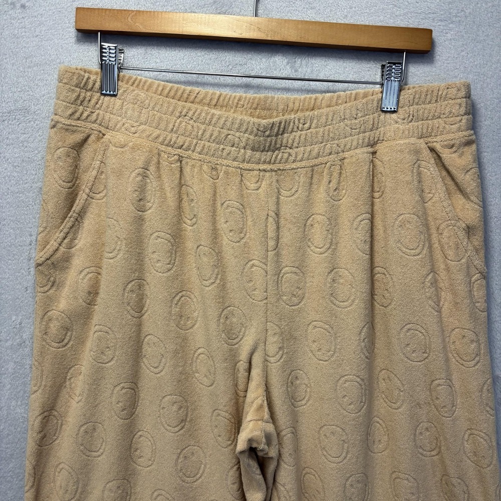 OFFLINE Aerie 2 Pc Terry Cloth Smiley Set, Medium Top, Large Pants Tan Wide Leg - Picture 11 of 14
